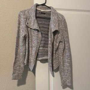 Maurices Heathered Gray Open-Front Knit Cardigan